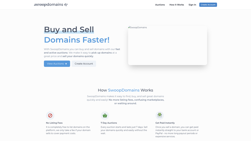 SwoopDomains - Buy and Sell Domains Faster!