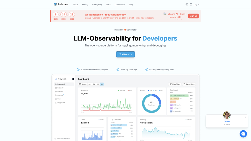 Helicone / LLM-Observabilität für Entwickler