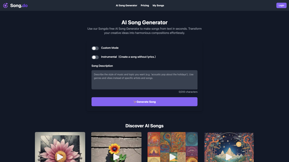 Free AI Song Generator ｜ Song.do