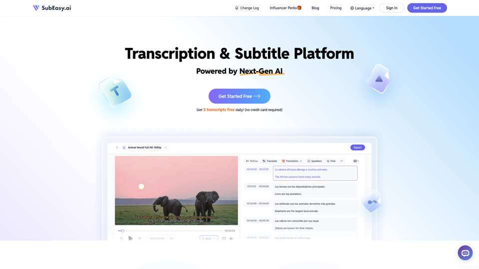 SubEasy: AI Powered Audio Transcription &amp; Video Subtitles