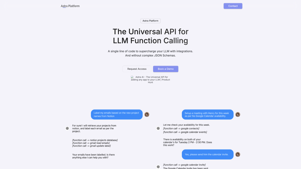 Astra - Universal API for LLM Function Calling