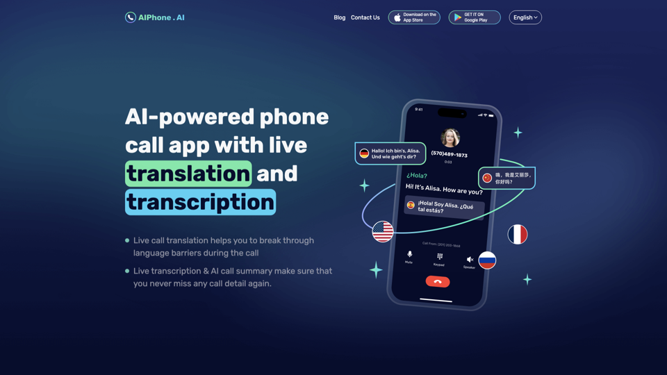 AIPhone.AI: AI-powered Phone Call App with Live Translation and Transcription