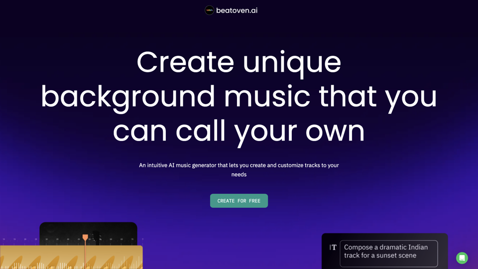 Beatoven.ai : Générateur de musique AI libre de droits.