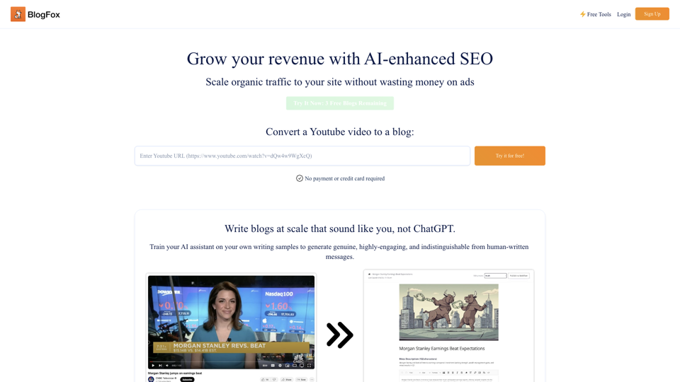 BlogFox: Convert Youtube Videos Into Blogs