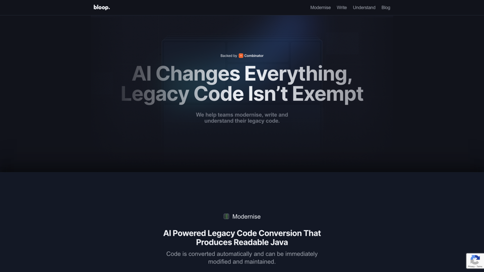 bloop | AI Legacy Code Modernisation