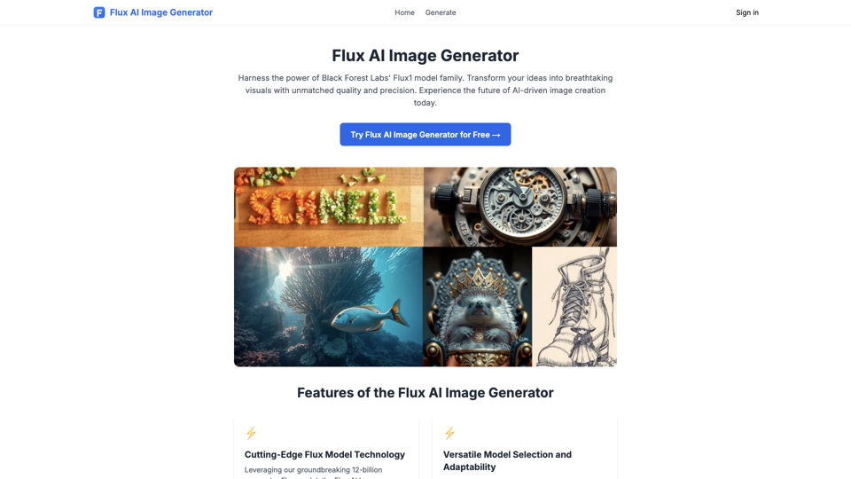 FluxImage | Générateur d'images Flux AI gratuit avec les modèles Flux.1