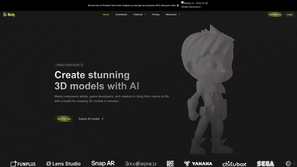 Meshy - Kostenlose 3D-KI-Modell-Generator