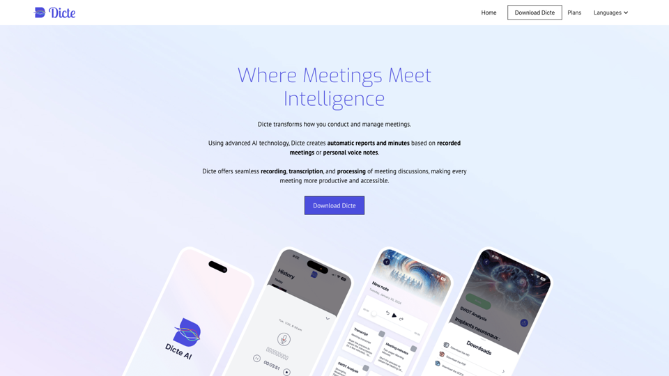 Dicte.ai - Where Meetings Meet Intelligence