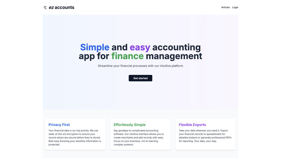 ez accounts - Gestion financière simple