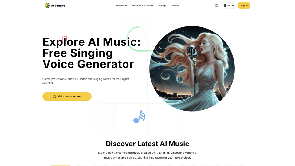 Kostenloser Online-AI-Musik- &amp; Gesangsvoice-Generator | AI-Gesang