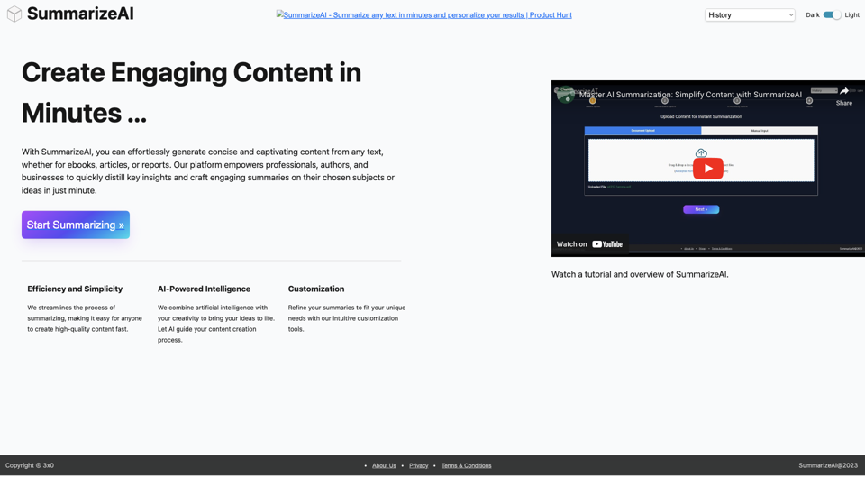 SummarizeAI: Effortlessly Summarize Long Text and Create Engaging Content in Minutes