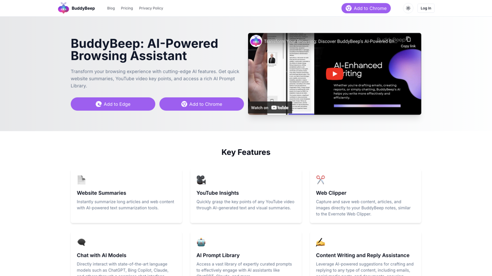 BuddyBeep: AI-Powered Chrome Extension for Smart Browsing